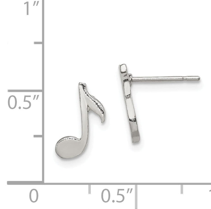 Sterling Silver Musical Note Mini Earrings