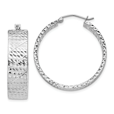 Silver D.C Hollow Hinged Back Hoop Earrings at $ 55.34 only from Jewelryshopping.com