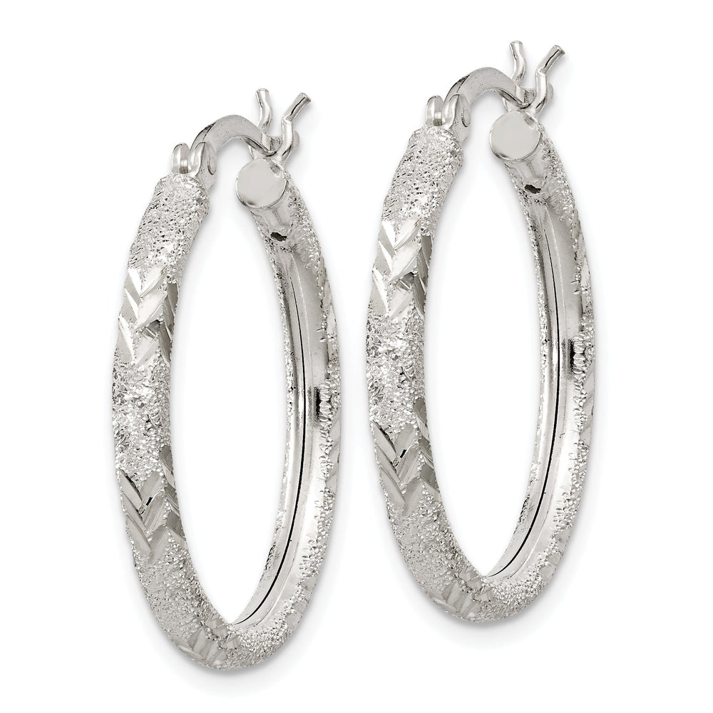 Silver Polished D.C Hollow Hinged Hoop Earrings