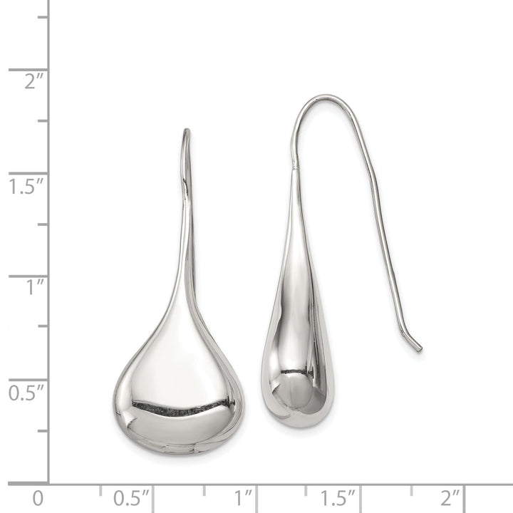 Silver French Wire Tear Drop Dangle Earrings