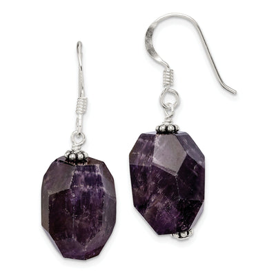 Silver Genuine Amethyst Stone Dangle Earrings at $ 25.81 only from Jewelryshopping.com