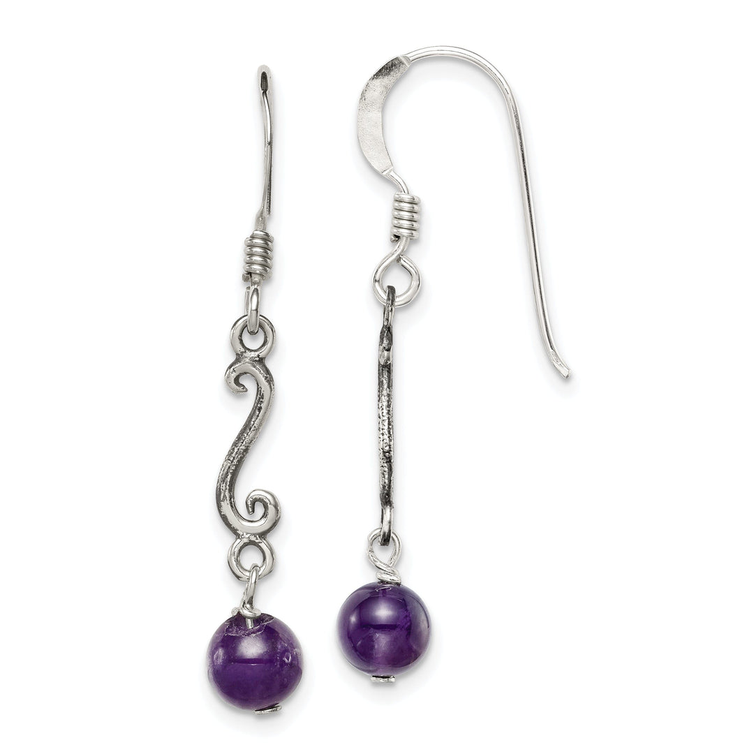 Sterling Silver Amethyst Dangle Earrings