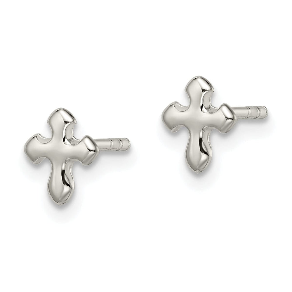 Sterling Silver Cross Mini Post Earrings