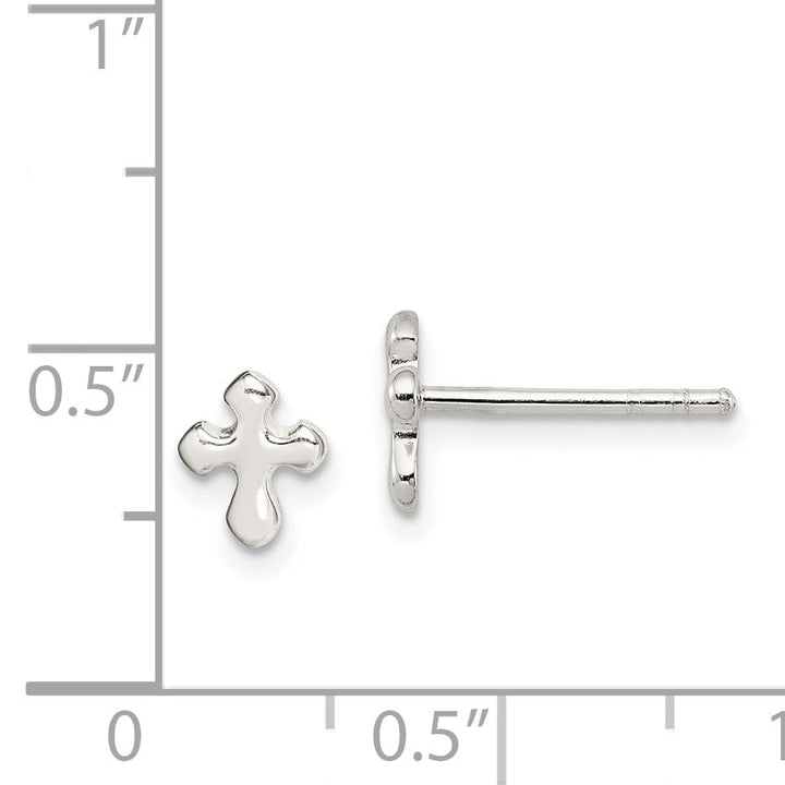 Sterling Silver Cross Mini Post Earrings