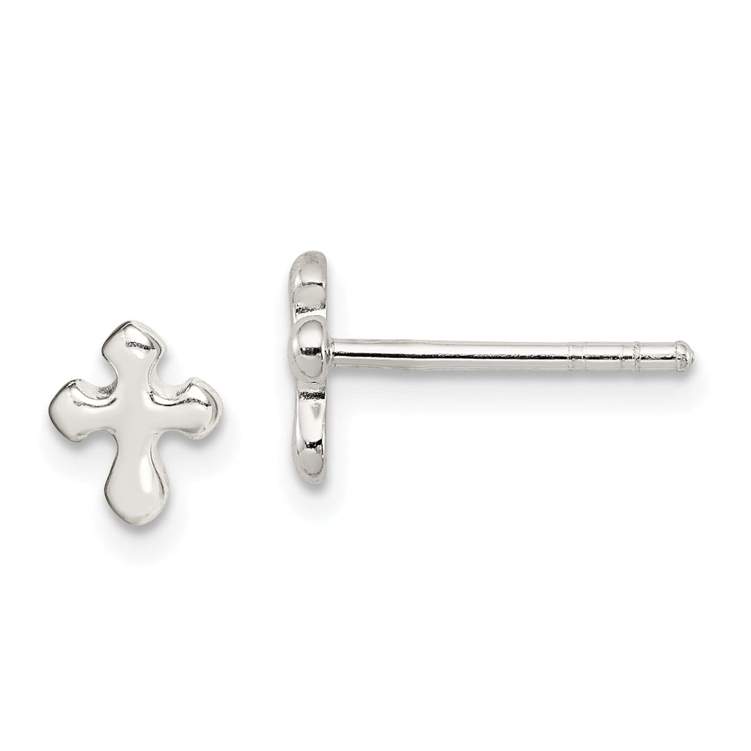 Sterling Silver Cross Mini Post Earrings