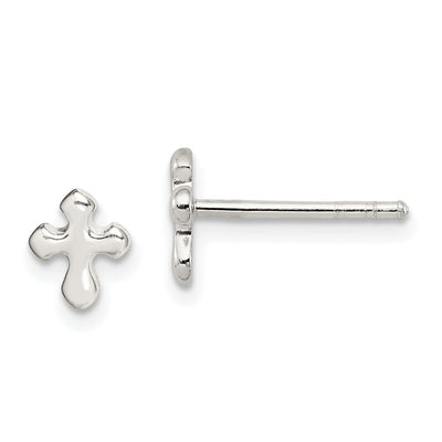 Sterling Silver Cross Mini Post Earrings at $ 7.6 only from Jewelryshopping.com