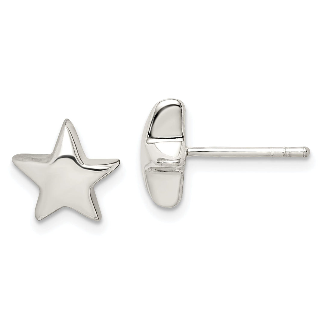 Sterling Silver Star Design Post Earrings
