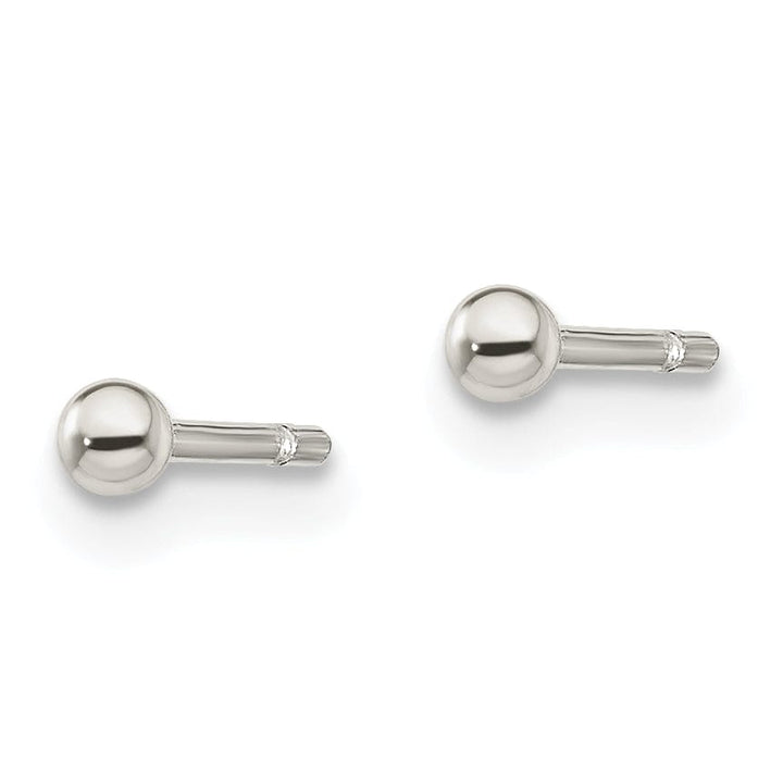 Sterling Silver Polished 2MM Ball Post Earrings