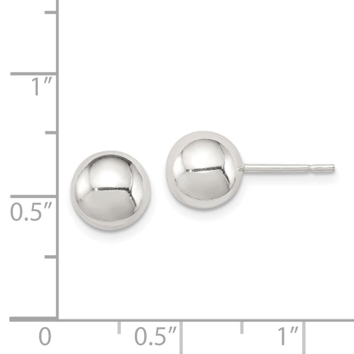 Sterling Silver Polished 8MM Ball Post Earrings