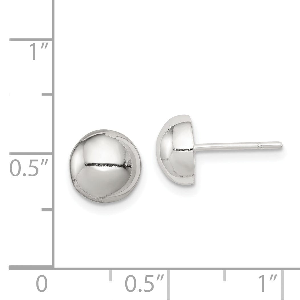 Sterling Silver Polished Button Post Earrings