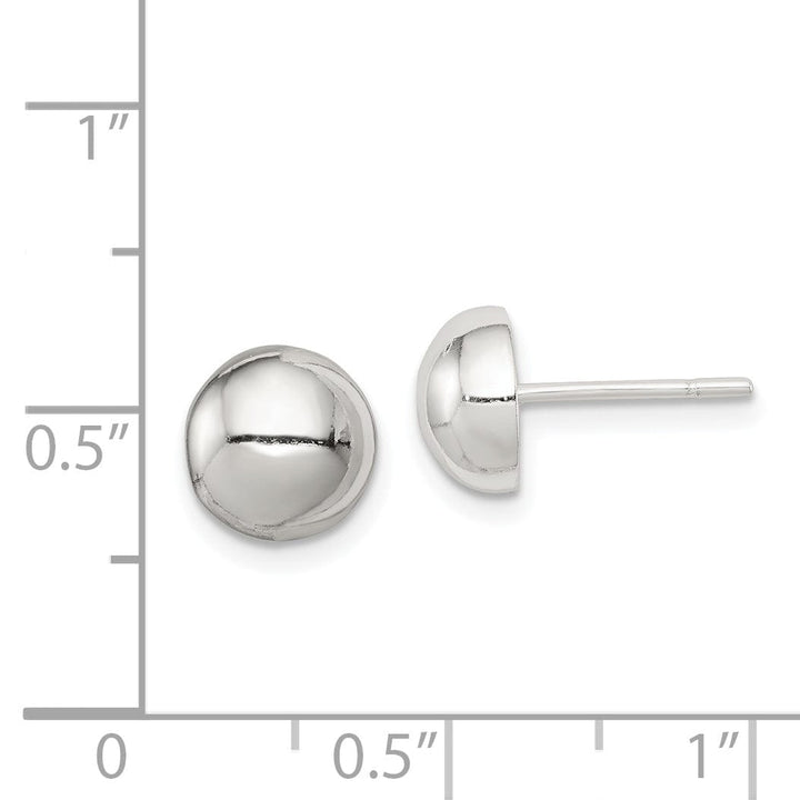 Sterling Silver Polished Button Post Earrings