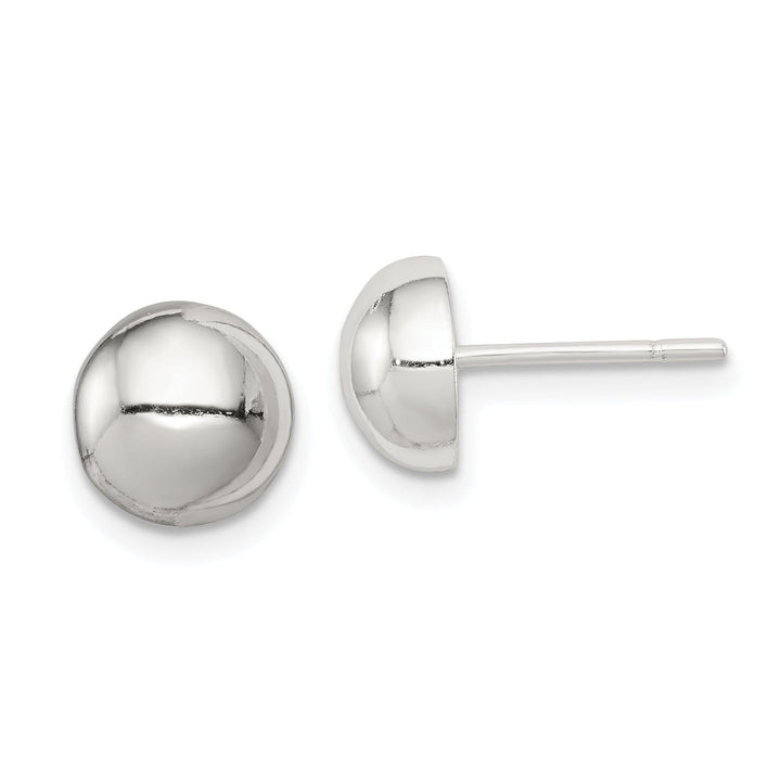 Sterling Silver Polished Button Post Earrings