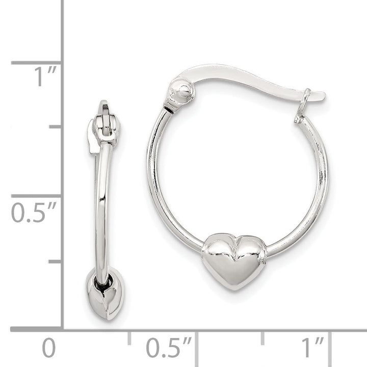 Sterling Silver Heart Hoop Earrings