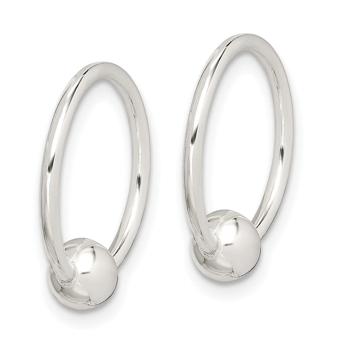 Sterling Silver Ball Bead Hoop Earrings