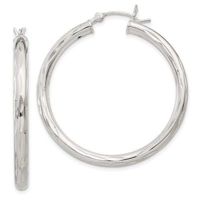 Sterling Silver D.C Satin Polished Hoop Earrings at $ 25.81 only from Jewelryshopping.com