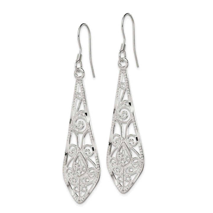 Sterling Silver Filigree Dangle Hook Earrings