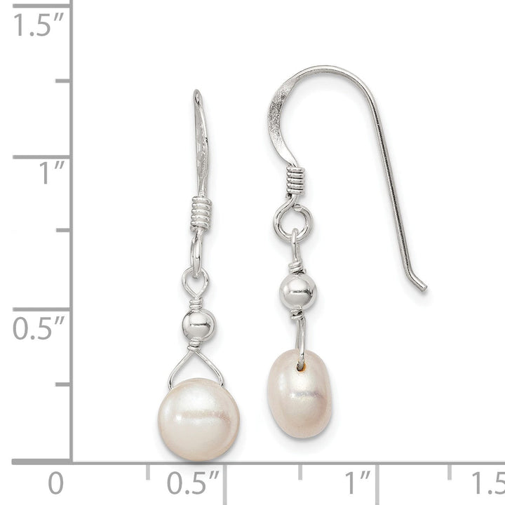 Silver Fresh Water Pearl Dangle Earrings