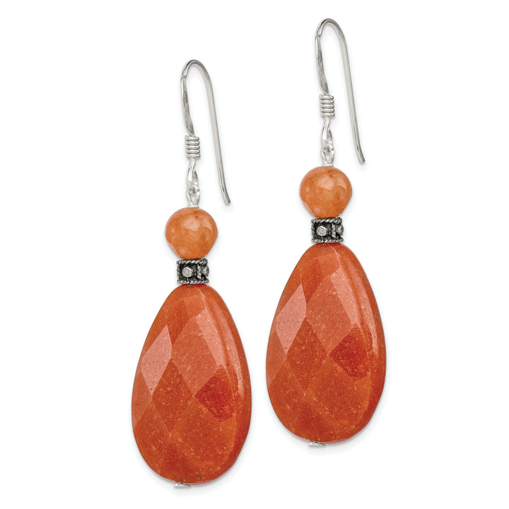 Silver Genuine Carnelian Dangle Earrings