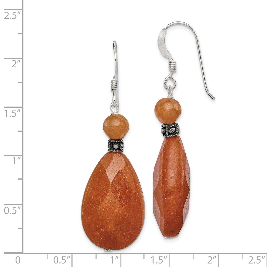 Silver Genuine Carnelian Dangle Earrings