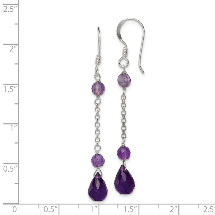 Sterling Silver Amethyst Dangle Earrings