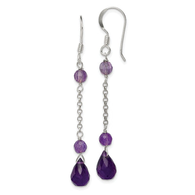 Sterling Silver Amethyst Dangle Earrings at $ 19.61 only from Jewelryshopping.com