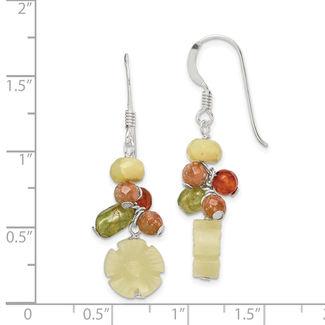 Jade Peridot Aventurine Carnelian Earrings