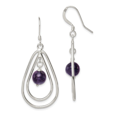 Sterling Silver Amethyst Dangle Design Earrings at $ 34.82 only from Jewelryshopping.com