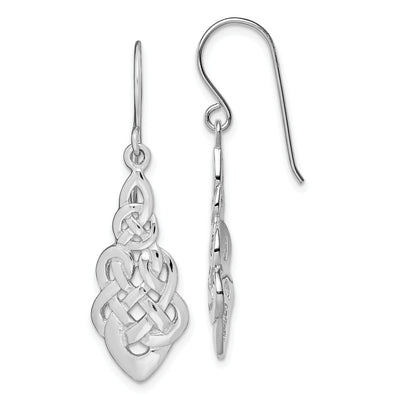 Sterling Silver Round Celtic Dangle Earrings