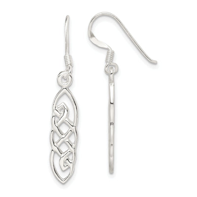 Sterling Silver Oblong Celtic Dangle Earrings