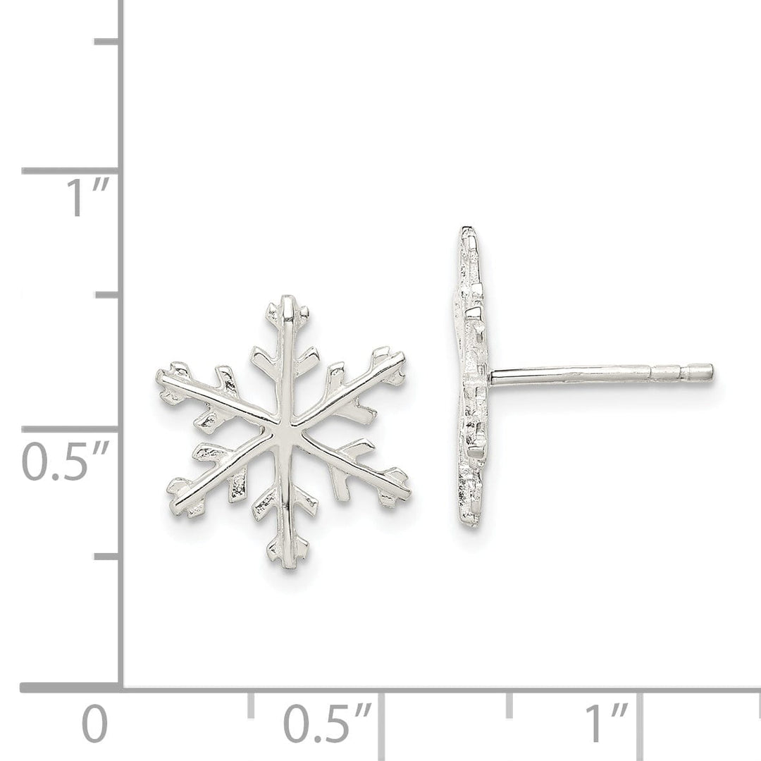 Sterling Silver Snowflake Post Earrings