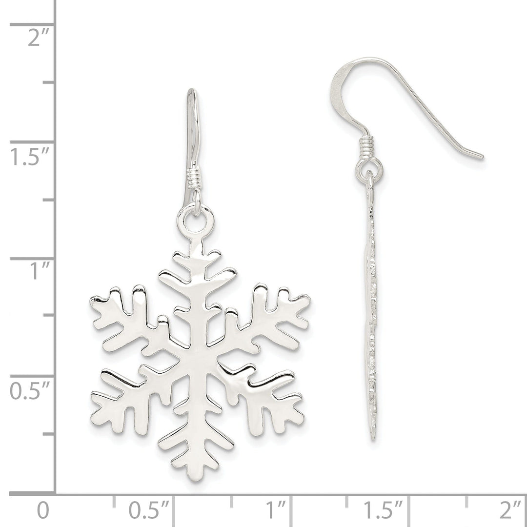 Sterling Silver Snowflake Dangle Earrings