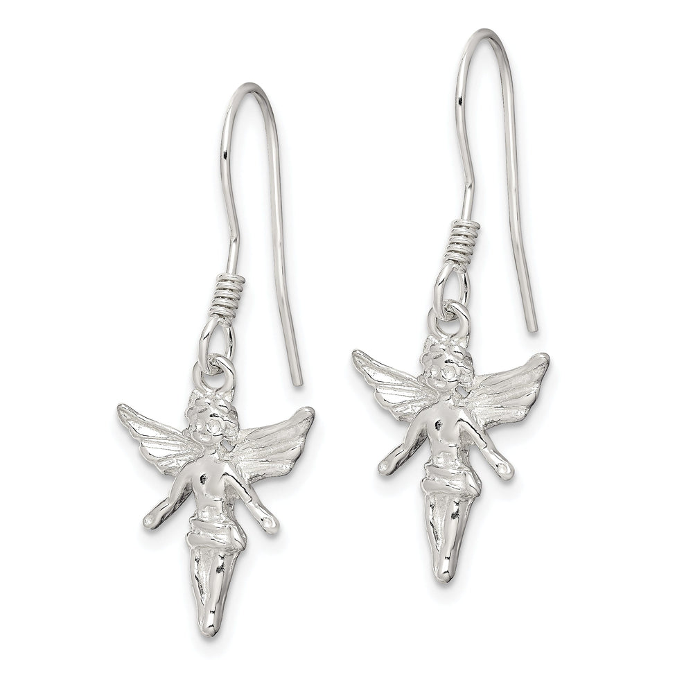 Sterling Silver Fairy Dangle Hook Earrings