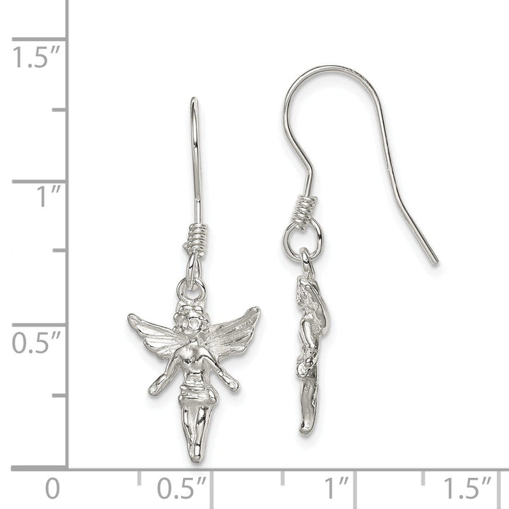 Sterling Silver Fairy Dangle Hook Earrings