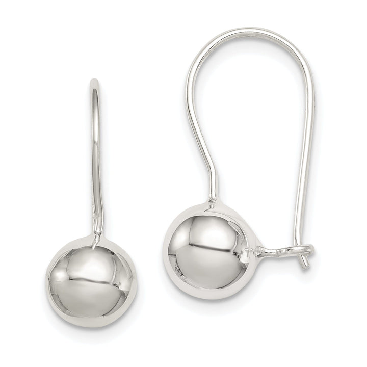 Sterling Silver 8MM Ball Hook Back Earrings