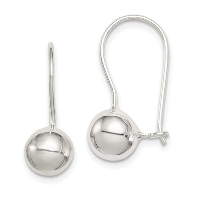 Sterling Silver 8MM Ball Hook Back Earrings