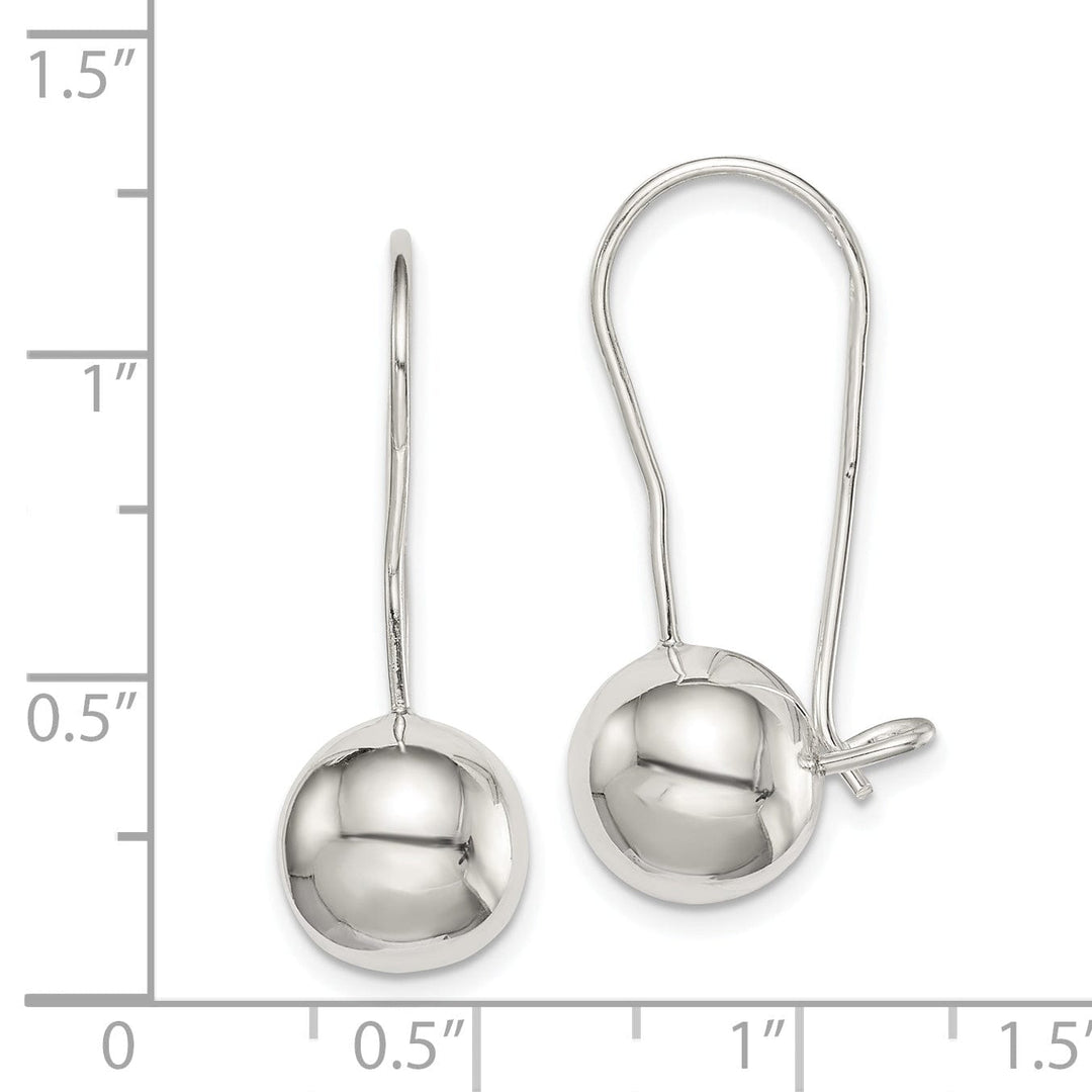 Sterling Silver 10MM Ball Hook Back Earrings
