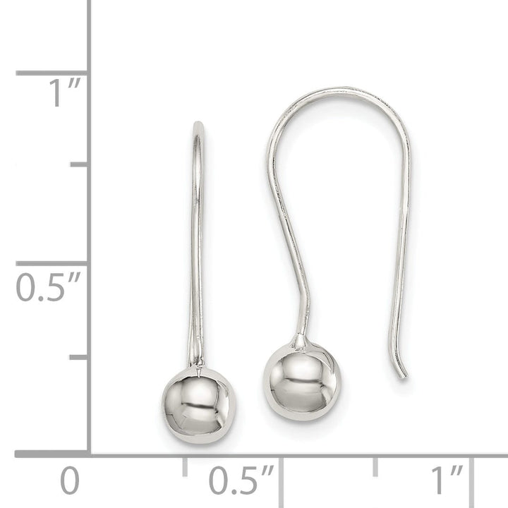 Sterling Silver 5MM Ball Hook Back Earrings