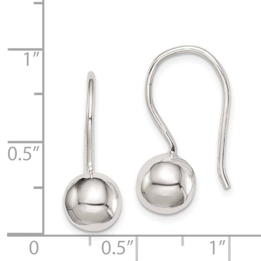 Sterling Silver 8MM Ball Earrings