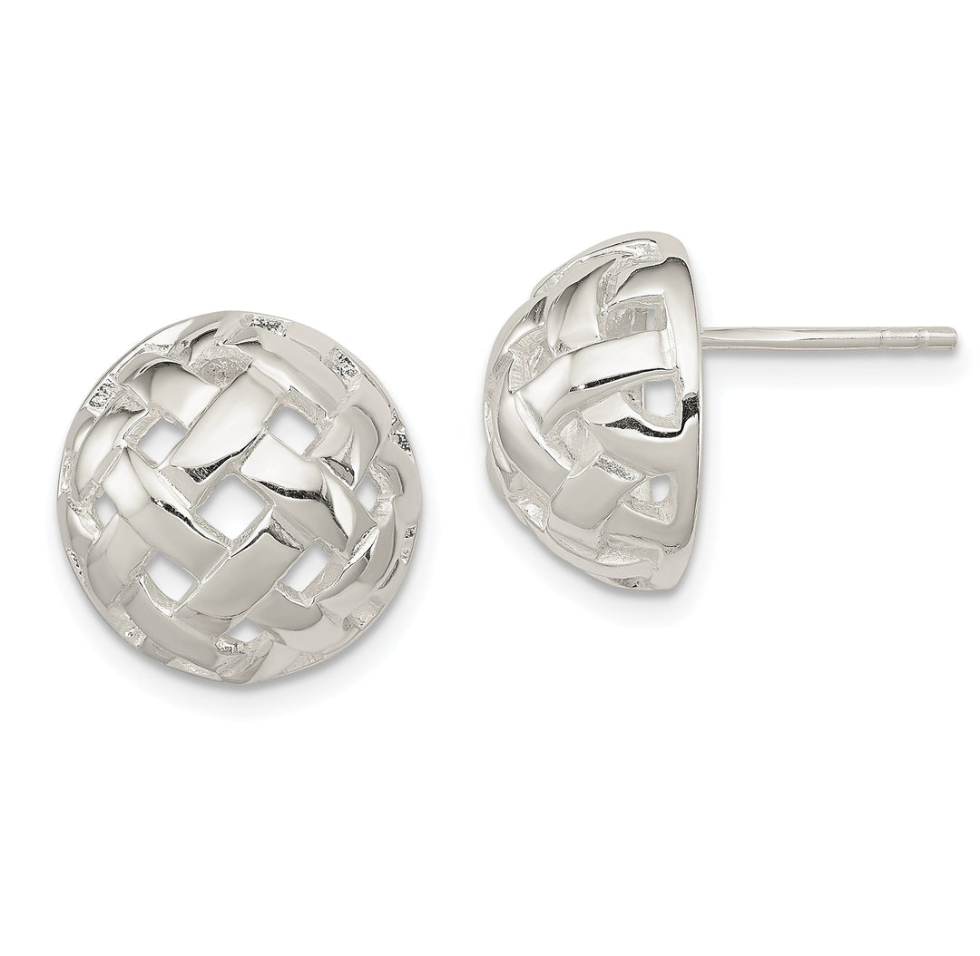 Sterling Silver 14MM Fancy Ball Post Earrings