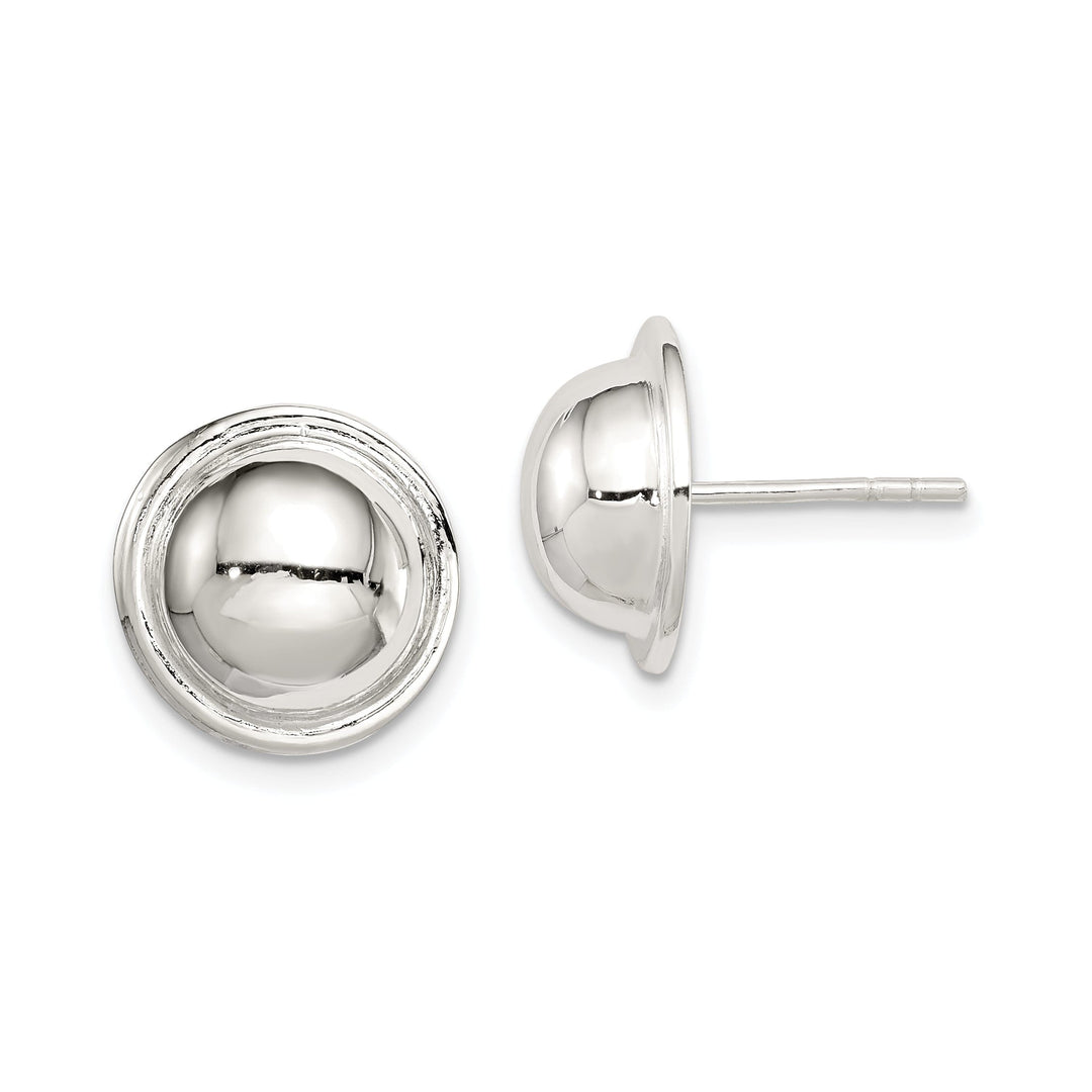 Silver Circle With Outer Ring Post Earrings