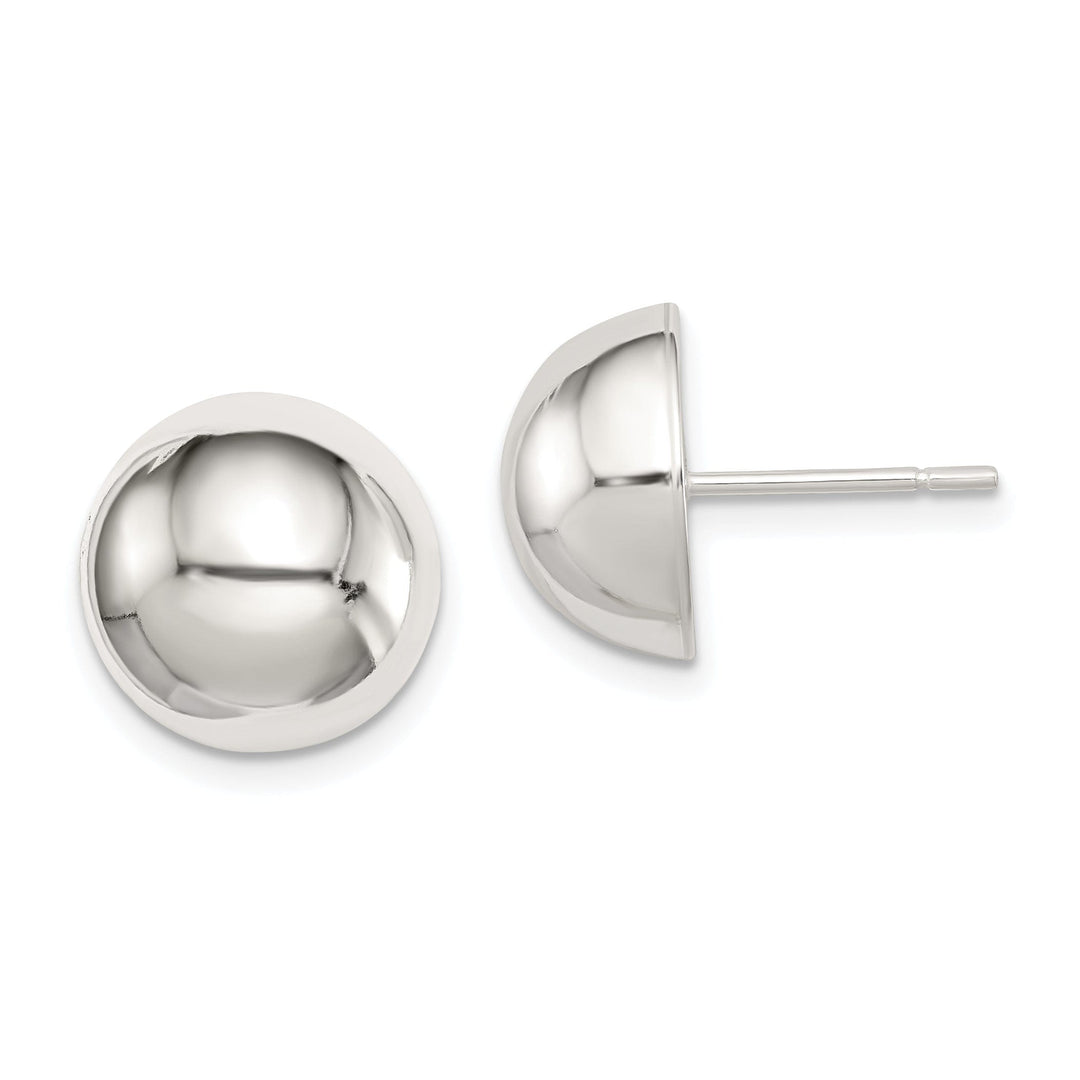 Sterling Silver 12MM Half Ball Post Earrings