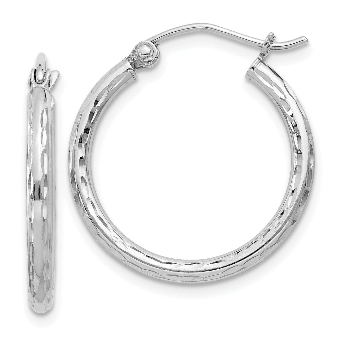 Silver D.C Hollow Round Hoop Wire Cluch Earring