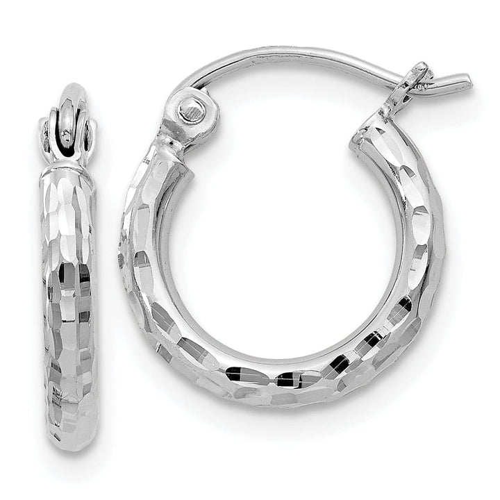 Silver D.C Hollow Round Hoop Wire Cluch Earring