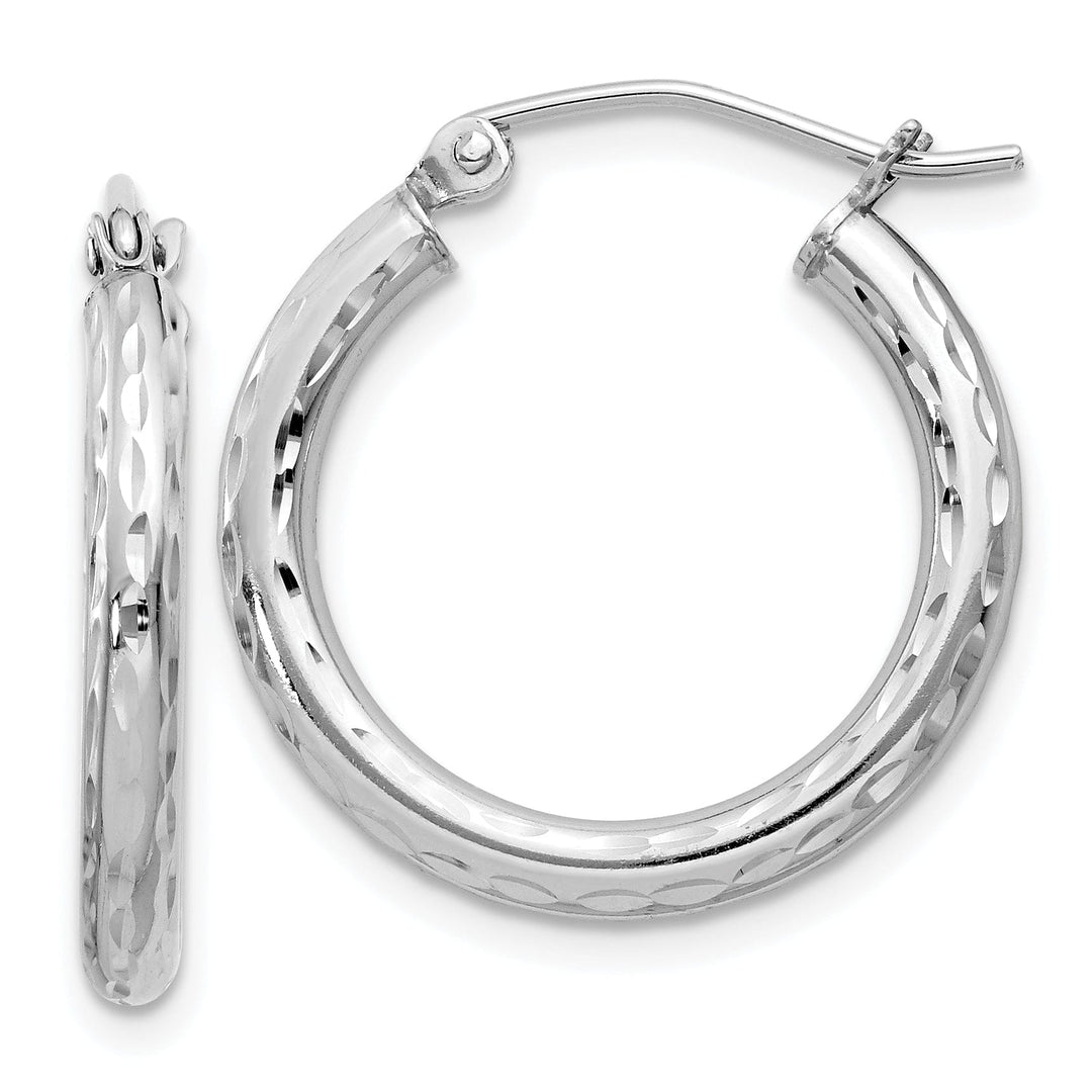 Silver D.C Hollow Hoop Wire Cluch Earrings