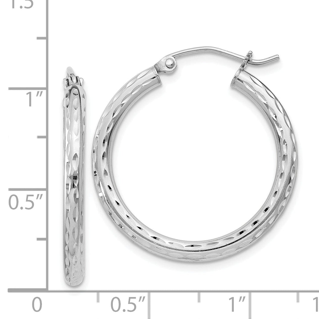 Silver D.C Hollow Hoop Wire Cluch Earrings