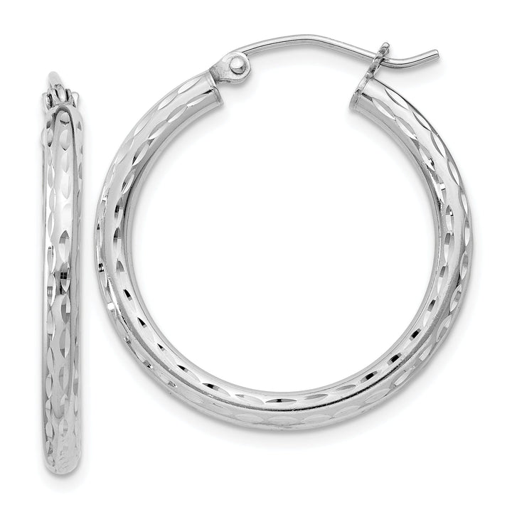 Silver D.C Hollow Hoop Wire Cluch Earrings
