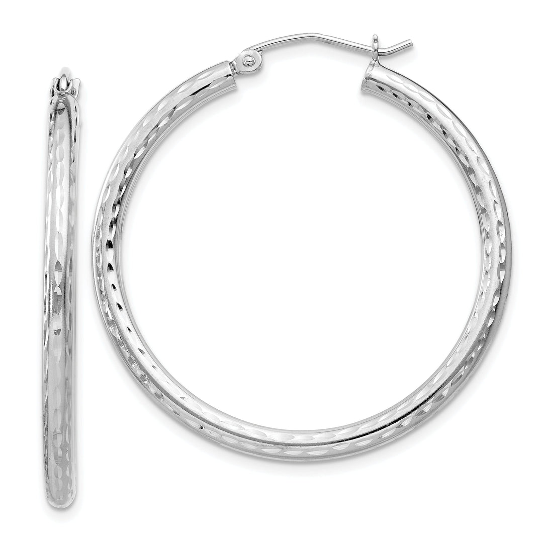 Silver D.C Hollow Hoop Wire Cluch Earrings