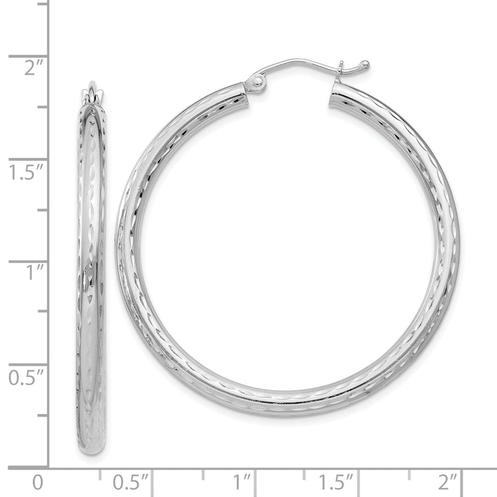 Silver D.C Hollow Hoop Hinged Back Earrings