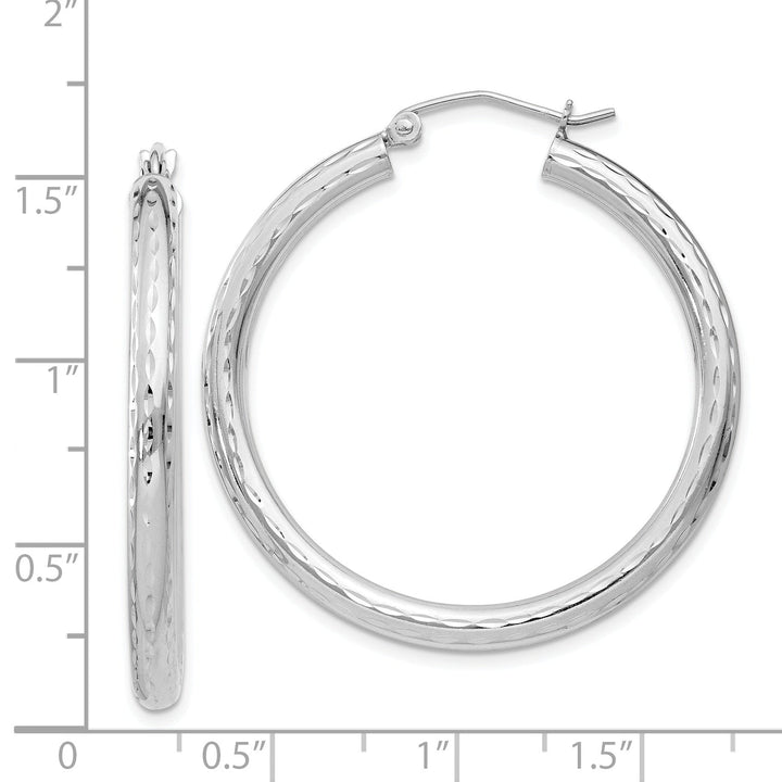 Silver D.C Hollow Hoop Hinged Back Earrings