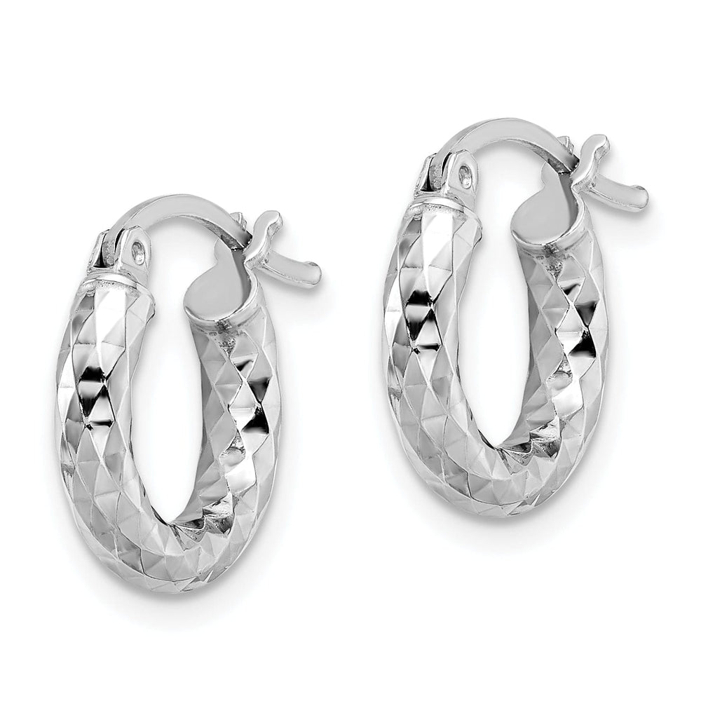 Silver D.C Hollow Hoop Hinged Back Earrings